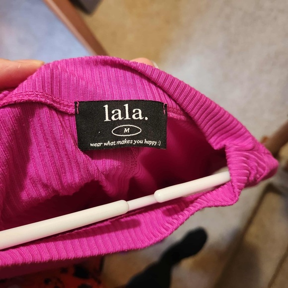 Dressed in Lala Lex Ribbed Playsuit in Hot Pink - Picture 11 of 11